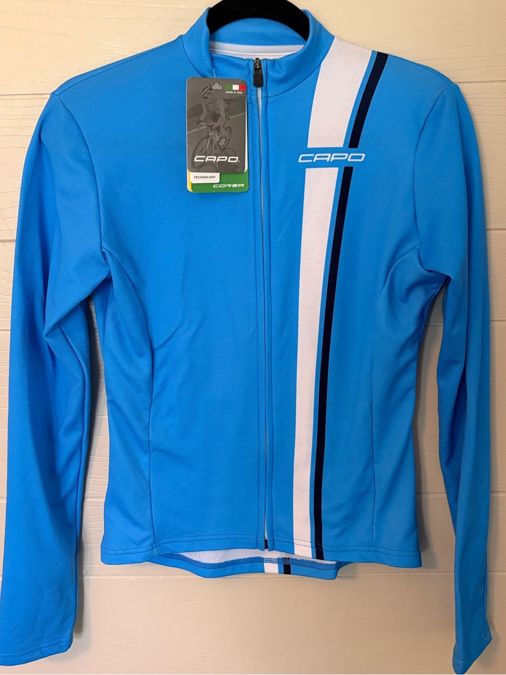 Capo Italy 🇮🇹 NWT Women's Long Sleeve Cycling Jacket in Sky Blue M